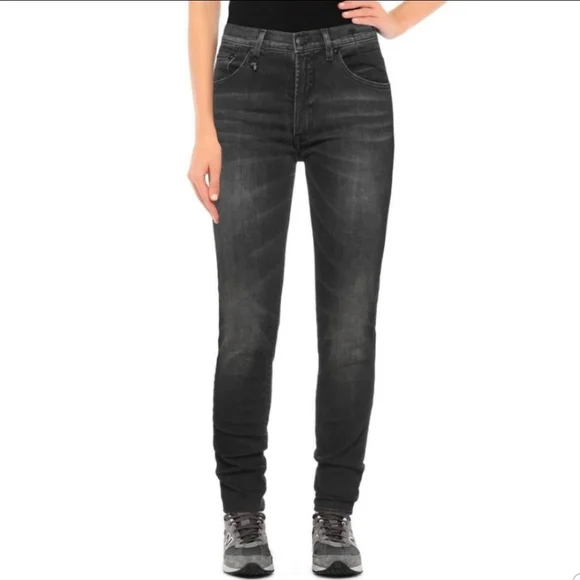 R13 High Rise Skinny Jeans Size 27 Faded Black - Picture 8 of 8